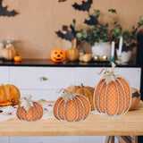 Maxbell 3Pcs Wooden Pumpkin Signs Outside Living Room Rustic Autumn Fall Decorations
