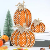 Maxbell 3Pcs Wooden Pumpkin Signs Outside Living Room Rustic Autumn Fall Decorations