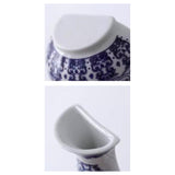 Maxbell Wall Hanging Vase Chinese Blue and White Porcelain for Indoor Office
