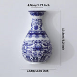 Maxbell Wall Hanging Vase Chinese Blue and White Porcelain for Indoor Office