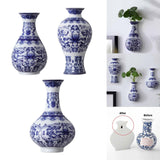 Maxbell Wall Hanging Vase Chinese Blue and White Porcelain for Indoor Office