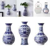 Maxbell Wall Hanging Vase Chinese Blue and White Porcelain for Indoor Office