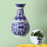 Maxbell Wall Hanging Vase Chinese Blue and White Porcelain for Indoor Office