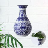 Maxbell Wall Hanging Vase Chinese Blue and White Porcelain for Indoor Office