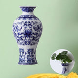 Maxbell Wall Hanging Vase Chinese Blue and White Porcelain for Indoor Office