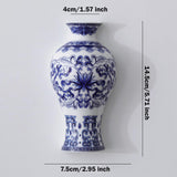 Maxbell Wall Hanging Vase Chinese Blue and White Porcelain for Indoor Office