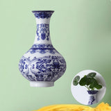 Maxbell Wall Hanging Vase Chinese Blue and White Porcelain for Indoor Office