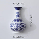 Maxbell Wall Hanging Vase Chinese Blue and White Porcelain for Indoor Office