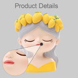 Maxbell Mini Meditation Girl Resin Planter for Workspace Accent Piece Desk Organizer Style A