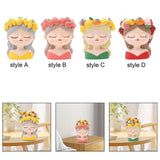 Maxbell Mini Meditation Girl Resin Planter for Workspace Accent Piece Desk Organizer Style A