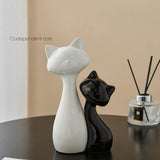 Maxbell Couple Cat Figurines Modern Cute Animal Sculpture