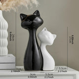 Maxbell Couple Cat Figurines Modern Cute Animal Sculpture