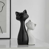 Maxbell Couple Cat Figurines Modern Cute Animal Sculpture