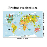 Maxbell Animal World Map Wall Sticker PVC Wall Decoration for Office Girls Boys Gift