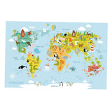 Maxbell Animal World Map Wall Sticker PVC Wall Decoration for Office Girls Boys Gift