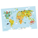 Maxbell Animal World Map Wall Sticker PVC Wall Decoration for Office Girls Boys Gift
