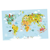 Maxbell Animal World Map Wall Sticker PVC Wall Decoration for Office Girls Boys Gift