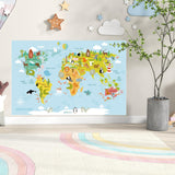 Maxbell Animal World Map Wall Sticker PVC Wall Decoration for Office Girls Boys Gift