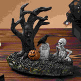 Maxbell Skeleton Figurine Landscape Creepy Display for Party Bookshelf Oofflce Shelf