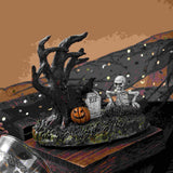 Maxbell Skeleton Figurine Landscape Creepy Display for Party Bookshelf Oofflce Shelf