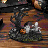 Maxbell Skeleton Figurine Landscape Creepy Display for Party Bookshelf Oofflce Shelf