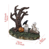 Maxbell Skeleton Figurine Landscape Creepy Display for Party Bookshelf Oofflce Shelf