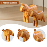 Maxbell 2Pcs Wood Hand Carved Horse Statue Gift Sculpture for Entrance Parties Shelf