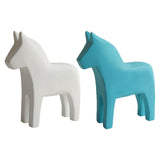 Maxbell Swedish Dala Horse Wood Hand Carved Gift Figurine for Home Festival Entrance White