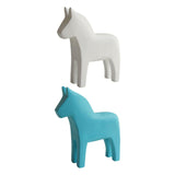 Maxbell Swedish Dala Horse Wood Hand Carved Gift Figurine for Home Festival Entrance White