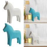 Maxbell Swedish Dala Horse Wood Hand Carved Gift Figurine for Home Festival Entrance White