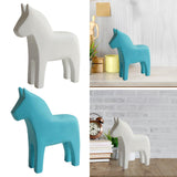 Maxbell Swedish Dala Horse Wood Hand Carved Gift Figurine for Home Festival Entrance White