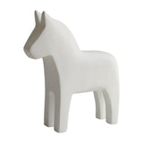 Maxbell Swedish Dala Horse Wood Hand Carved Gift Figurine for Home Festival Entrance White