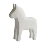 Maxbell Swedish Dala Horse Wood Hand Carved Gift Figurine for Home Festival Entrance White