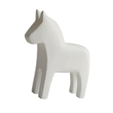 Maxbell Swedish Dala Horse Wood Hand Carved Gift Figurine for Home Festival Entrance White