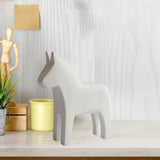 Maxbell Swedish Dala Horse Wood Hand Carved Gift Figurine for Home Festival Entrance White