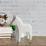Maxbell Swedish Dala Horse Wood Hand Carved Gift Figurine for Home Festival Entrance White