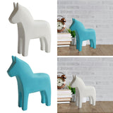 Maxbell Swedish Dala Horse Wood Hand Carved Gift Figurine for Home Festival Entrance White