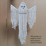 Maxbell Halloween Macrame Ghost Decoration Pendant for Living Room Farmhouse Holiday
