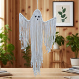 Maxbell Halloween Macrame Ghost Decoration Pendant for Living Room Farmhouse Holiday
