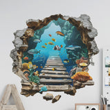 Maxbell Under The Sea Wall Decal Ocean Fish Floor Wall Sticker for Bedroom Kids Room