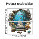 Maxbell Under The Sea Wall Decal Ocean Fish Floor Wall Sticker for Bedroom Kids Room