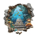 Maxbell Under The Sea Wall Decal Ocean Fish Floor Wall Sticker for Bedroom Kids Room