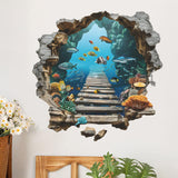 Maxbell Under The Sea Wall Decal Ocean Fish Floor Wall Sticker for Bedroom Kids Room