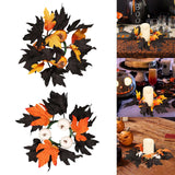 Maxbell Halloween Candle Wreath Home Decoration for Thanksgiving Party Supplies Fall Yellow