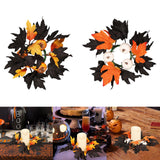 Maxbell Halloween Candle Wreath Home Decoration for Thanksgiving Party Supplies Fall Yellow