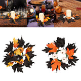 Maxbell Halloween Candle Wreath Home Decoration for Thanksgiving Party Supplies Fall Yellow