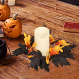 Maxbell Halloween Candle Wreath Home Decoration for Thanksgiving Party Supplies Fall Yellow