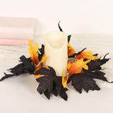 Maxbell Halloween Candle Wreath Home Decoration for Thanksgiving Party Supplies Fall Yellow