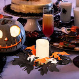Maxbell Halloween Candle Wreath Home Decoration for Thanksgiving Party Supplies Fall White