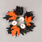 Maxbell Halloween Candle Wreath Home Decoration for Thanksgiving Party Supplies Fall White